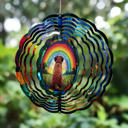 Border Terrier Rainbow Wind Spinner